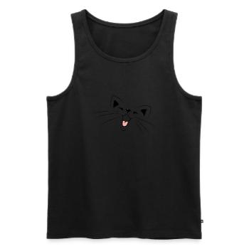 Cat - Men's Premium Organic Tank Top - black - Front - Michal (187cm)