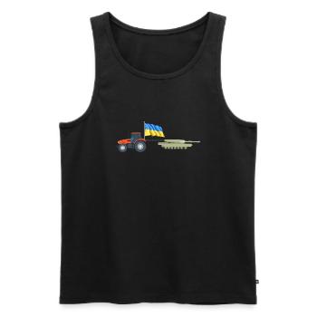 ukrainian tractor pulling tank Farmer ukrainian - Men's Premium Organic Tank Top - black - Front - Michal (187cm)