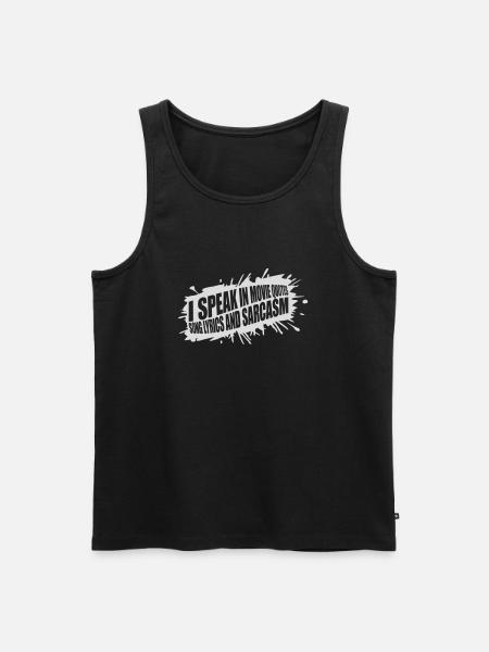 speak lyrics and sarcasm - Men's Premium Organic Tank Top - black