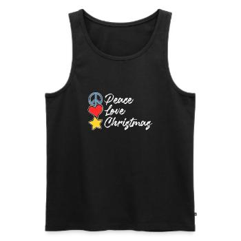 peace love christmas - Men's Premium Organic Tank Top - black - Front - Michal (187cm)
