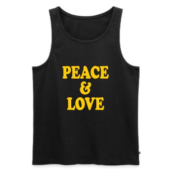 Peace and love - Débardeur bio Premium Homme - noir - Devant - AI Model Male 178 light (178cm)