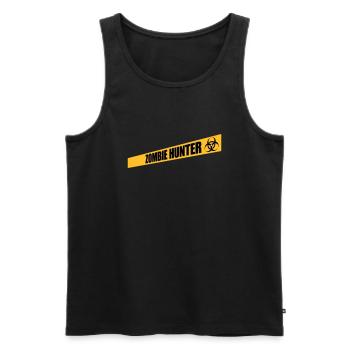 zombie hunter Halloween quote - Men's Premium Organic Tank Top - black - Front - AI Model Male 178 light (178cm)