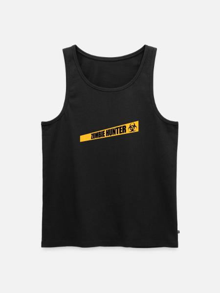zombie hunter Halloween quote - Men's Premium Organic Tank Top - black