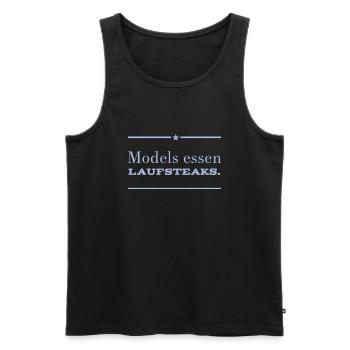 MODELS essen Lauf STEAKS +++ Funny and New Design! - Männer Premium Bio Tank Top - Schwarz - Vorne - AI Model Male 178 light (178cm)