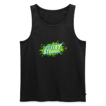lets stay strangers quote - Men's Premium Organic Tank Top - black - Front - AI Model Male 178 light (178cm)