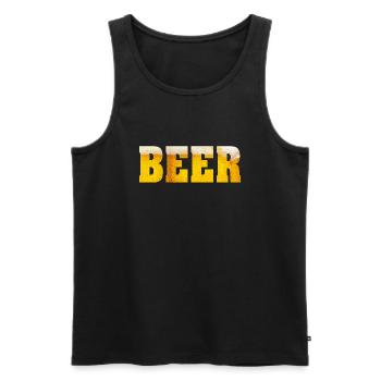 Beer - Männer Premium Bio Tank Top - Schwarz - Vorne - Michal (187cm)