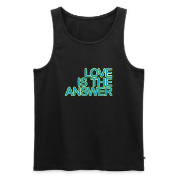 LOVE is the ANSWER 03light blueYellow - Men's Premium Organic Tank Top - black - Front - AI Model Male 178 light (178cm)