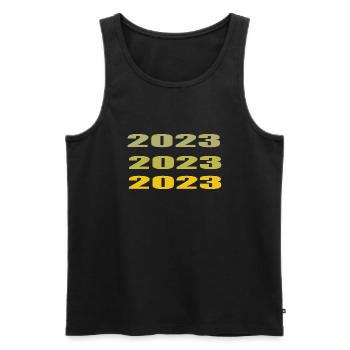 Bonne Année 2023 Nouvel Année - Débardeur bio Premium Homme - noir - Devant - Michal (187cm)