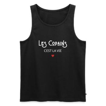 Les copains c'est la vie - Débardeur bio Premium Homme - noir - Devant - Michal (187cm)