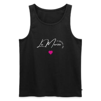 Bride's girlfriend - Men's Premium Organic Tank Top - black - Front - AI Model Male 178 light (178cm)