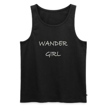 Wander Girl - Männer Premium Bio Tank Top - Schwarz - Vorne - AI Model Male 178 light (178cm)