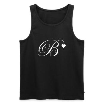 Buchstabe b Herz-Kalligraphie - Männer Premium Bio Tank Top - Schwarz - Vorne - Michal (187cm)