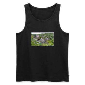 Veliki Slap Wasserfall Nationalpark Plitvicer Seen - Männer Premium Bio Tank Top - Schwarz - Vorne - AI Model Male 178 light (178cm)