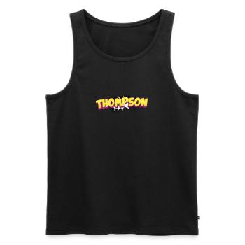 Thompson benutzerdefinierter Name Comic-Buch-Stil Pop-Art, - Männer Premium Bio Tank Top - Schwarz - Vorne - Michal (187cm)
