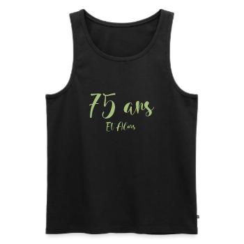 anniversaire 75 ans et alors - Débardeur bio Premium Homme - noir - Devant - Michal (187cm)