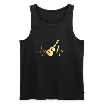 Battement de cœur guitare - Débardeur bio Premium Homme - noir - Devant - Michal (187cm)
