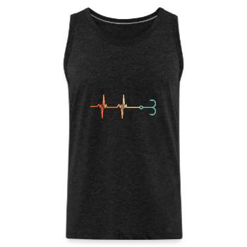 Herzschlag-Haken - Männer Premium Bio Tank Top - Anthrazit - Vorne - Alexander (188cm)