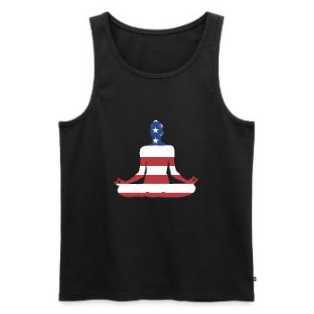 Yogi Us Flag Yoga - Débardeur bio Premium Homme - noir - Devant - Michal (187cm)