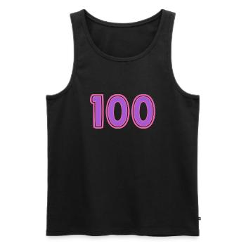 100. 100 ANS. 100e ANNIVERSAIRE - Débardeur bio Premium Homme - noir - Devant - AI Model Male 178 light (178cm)