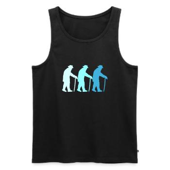 Drei Opas Rentner Alter Männer Team Silhouette - Männer Premium Bio Tank Top - Schwarz - Vorne - Michal (187cm)