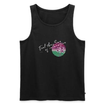 Feel the Sun - Men's Premium Organic Tank Top - black - Front - AI Model Male 178 light (178cm)