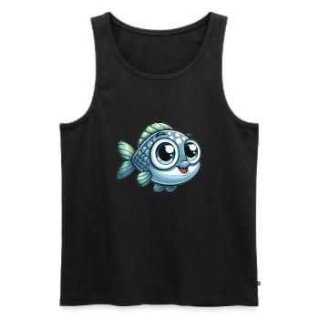 Blue Fish - Men's Premium Organic Tank Top - black - Front - AI Model Male 178 light (178cm)