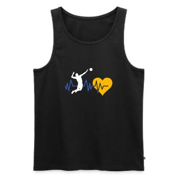 Battement de coeur volley ball - Débardeur bio Premium Homme - noir - Devant - Michal (187cm)
