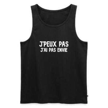 J'peux pas, j'ai pas envie - Débardeur bio Premium Homme - noir - Devant - AI Model Male 178 light (178cm)