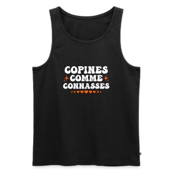 copines comme connasses - Débardeur bio Premium Homme - noir - Devant - AI Model Male 178 light (178cm)