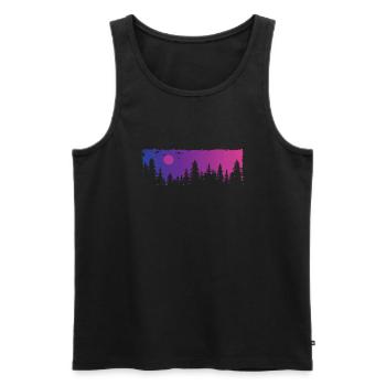 Forêt, Nature, Paysage, Arbres - Débardeur bio Premium Homme - noir - Devant - Michal (187cm)