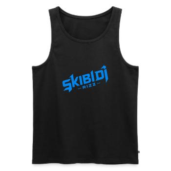 Skibidi Rizz bleu - Débardeur bio Premium Homme - noir - Devant - AI Model Male 178 light (178cm)