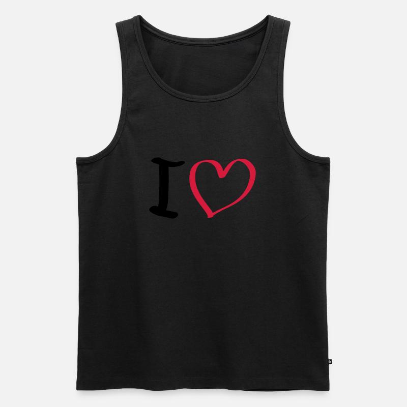 i love - Männer Premium Bio Tank Top - Schwarz