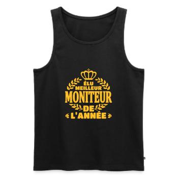 Elu meilleur moniteur - Débardeur bio Premium Homme - noir - Devant - Michal (187cm)