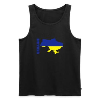 ukraine_umriss_flagge_50 - Männer Premium Bio Tank Top - Schwarz - Vorne - AI Model Male 178 light (178cm)