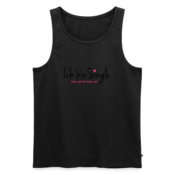 single - Männer Premium Bio Tank Top - Schwarz - Vorne - AI Model Male 178 light (178cm)