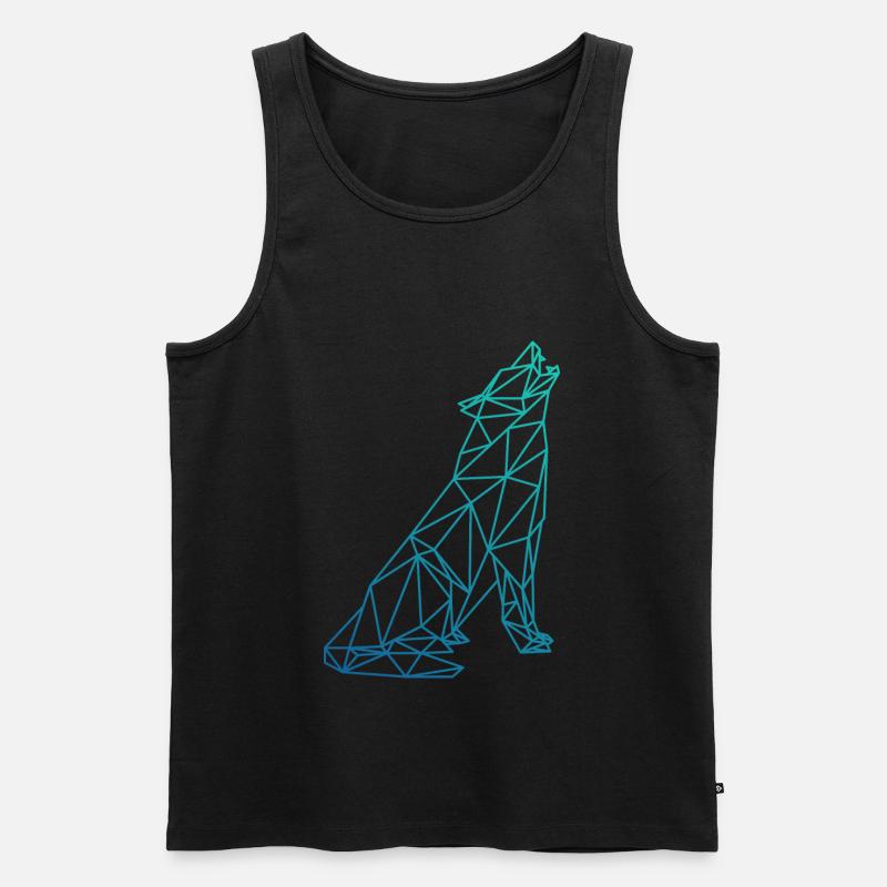 WOLF Abstrakt Polygon geometrisch Geschenk - Männer Premium Bio Tank Top - Schwarz