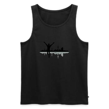 Berlin Jogger - Männer Premium Bio Tank Top - Schwarz - Vorne - Michal (187cm)