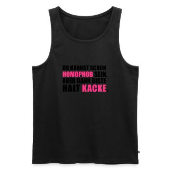 Homophobie is' Kacke - Männer Premium Bio Tank Top - Schwarz - Vorne - Michal (187cm)