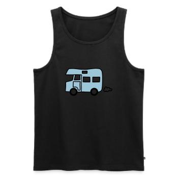 Wohnmobil - Caravan - V2 - Männer Premium Bio Tank Top - Schwarz - Vorne - AI Model Male 178 light (178cm)