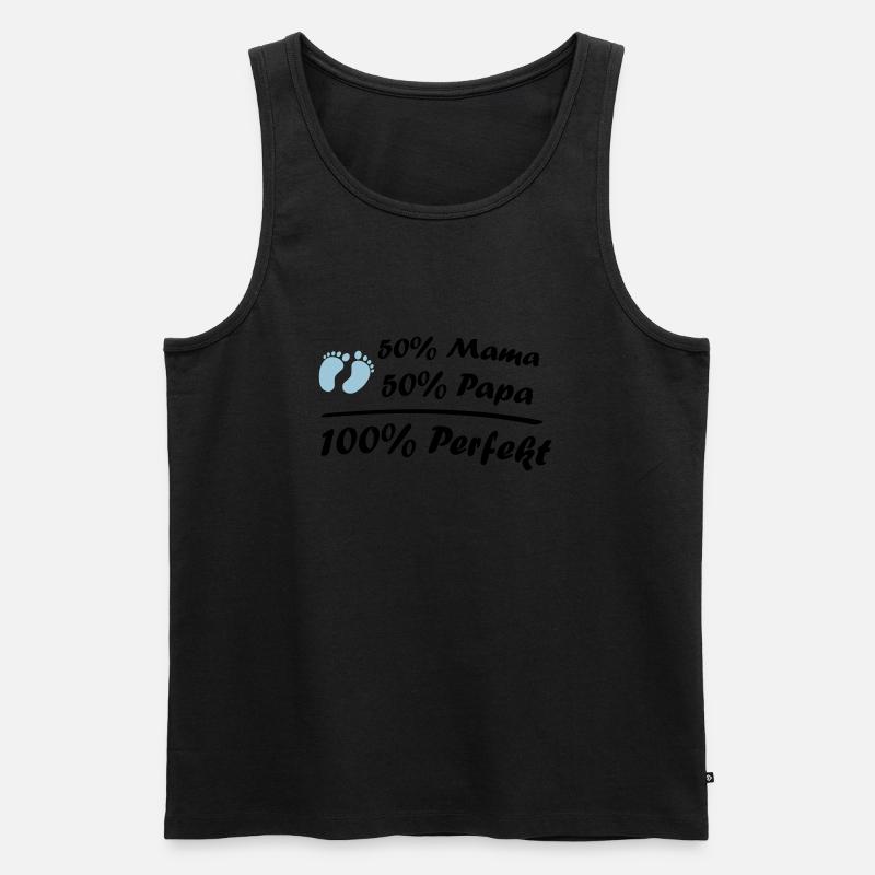 100_perfekt_02 - Männer Premium Bio Tank Top - Schwarz