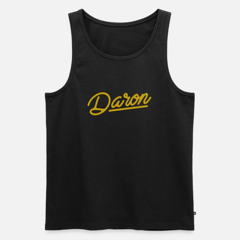 Daron (gold) - Kalligraphie - Männer Premium Bio Tank Top - Schwarz