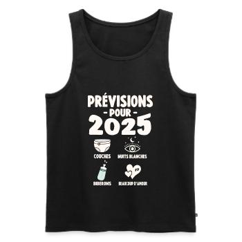 Prévisions Pour 2025 Cadeau De Grossesse 2025 - Débardeur bio Premium Homme - noir - Devant - Michal (187cm)