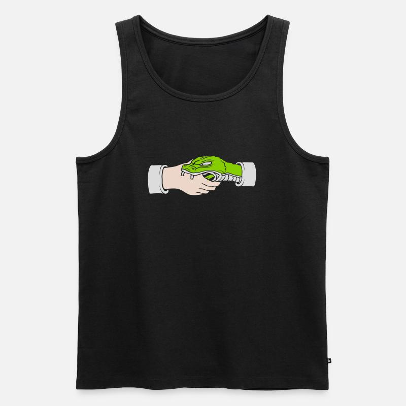 Greeting Handshake Snake Bites - Men's Premium Organic Tank Top - black