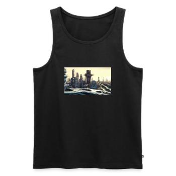 City of the future - Men's Premium Organic Tank Top - black - Front - AI Model Male 178 light (178cm)