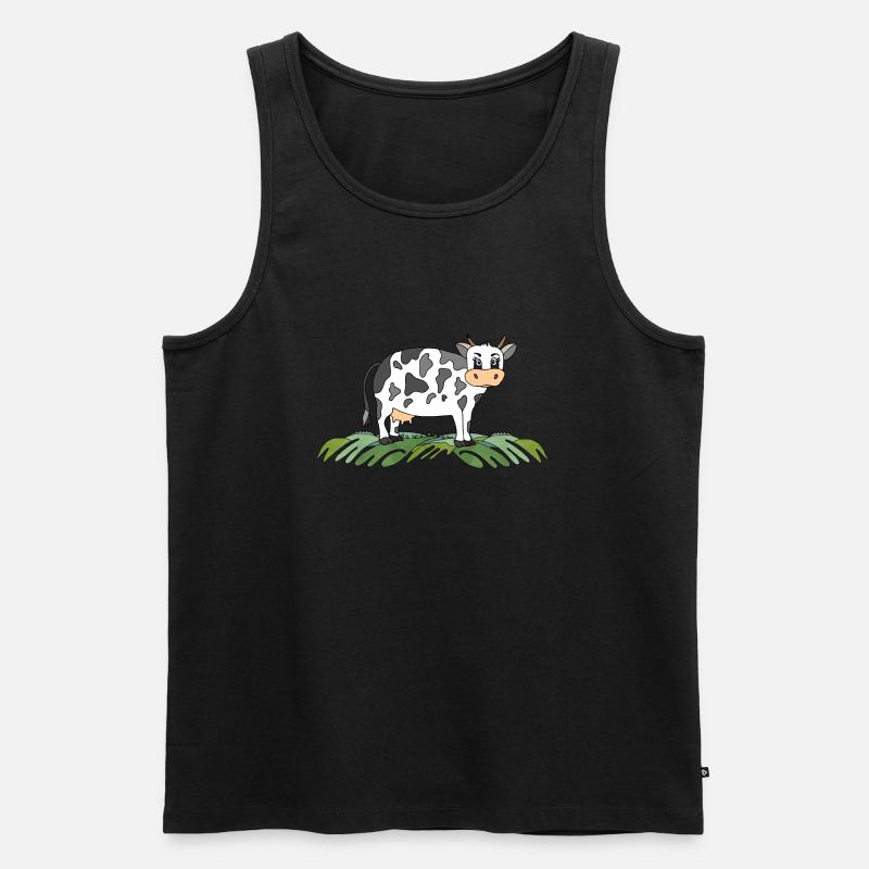 Kuh - Männer Premium Bio Tank Top - Schwarz