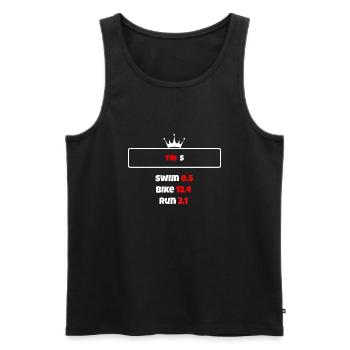 T shirt triathlon Distance S Noir - Débardeur bio Premium Homme - noir - Devant - Michal (187cm)