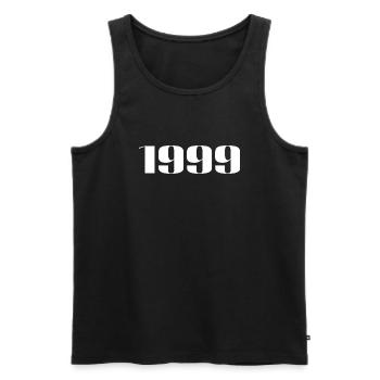 1999 - Cadeau né en 1999 - Débardeur bio Premium Homme - noir - Devant - AI Model Male 178 light (178cm)