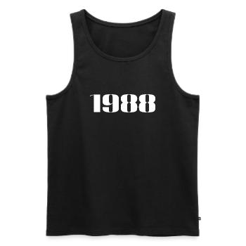 1988 - Gift born in 1988 - Men's Premium Organic Tank Top - black - Front - AI Model Male 178 light (178cm)