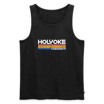 Vintage 70s 80s Style Holyoke MA - Débardeur bio Premium Homme - noir - Devant - Michal (187cm)