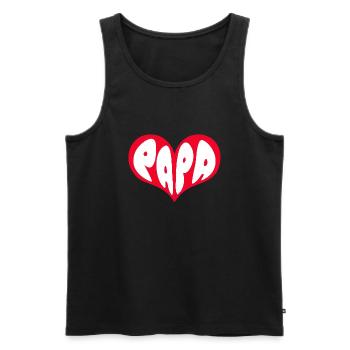 Coeur papa d'amour fête des pères - Débardeur bio Premium Homme - noir - Devant - AI Model Male 178 light (178cm)